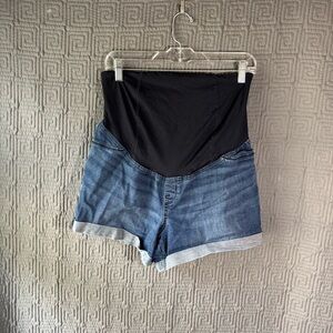 Isabel Maternity Shorts Women’s Size 10 Midi Short Blue Denim